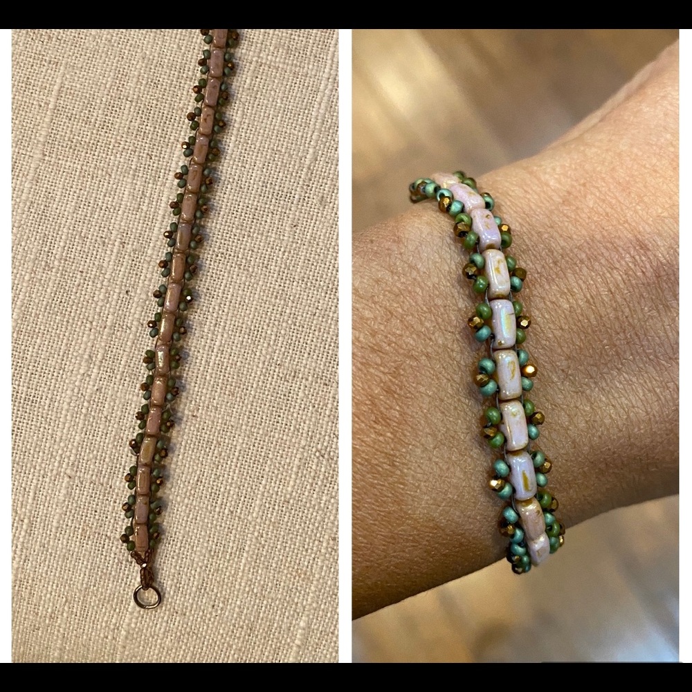 Rose gold Tila bead bracelet